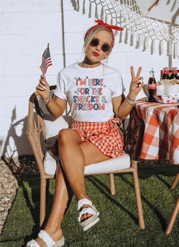 Here for the Snacks and Freedom Tee